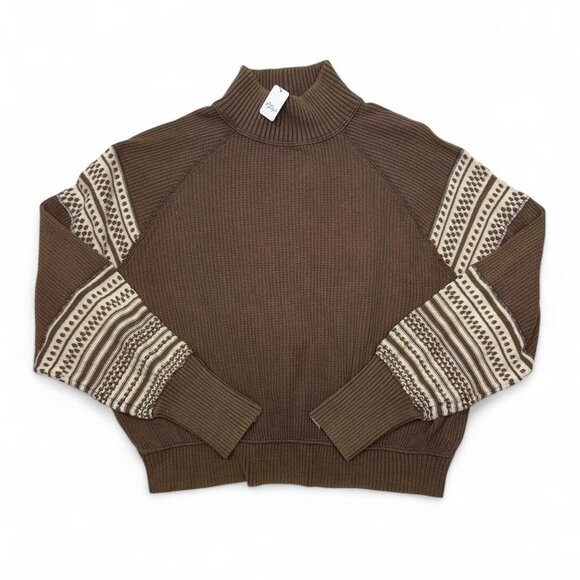Free People‎ We The Free NWT Get Cozy Sweater Brown Hot Fudge/Cocoa Oversized - Picture 1 of 7